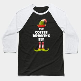 Coffee Drinking Elf Baseball T-Shirt